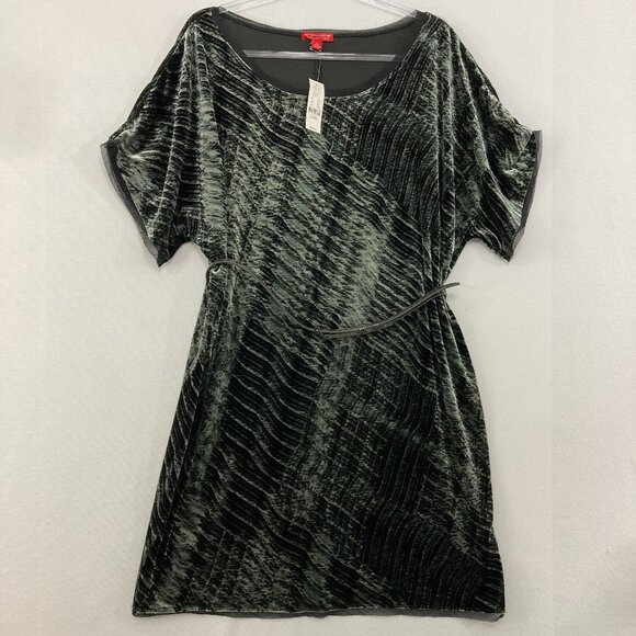 NWT New York & Company size XL Velvet Belted Feminine Elegant Dress Evening - Picture 1 of 11